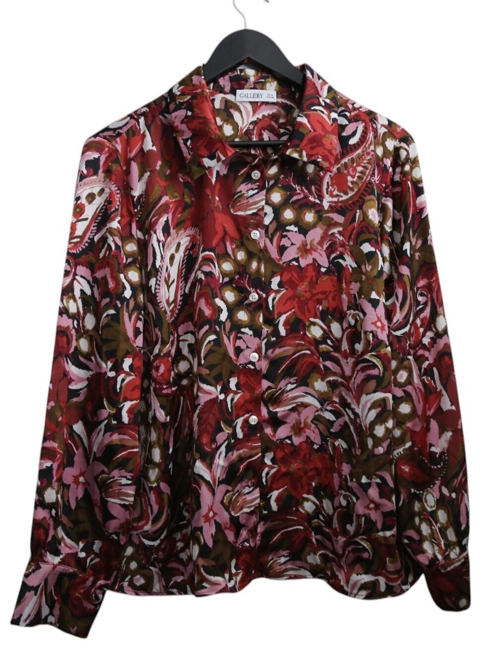 Vintage Gallery Flower Print Blouse Size 18 90s Lightweight Foliage Pattern